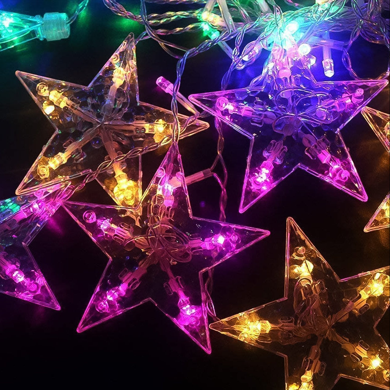 12 Star LED Curtain String Lights with 8 Flash Modes 4