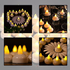 Set of 12 Flameless Floating Candles – Battery Operated Tea Light Tealight Candles