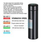 Black Smart Vacuum Insulated Water Bottle – 500ml, LED Temperature Display