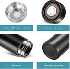 Black Smart Vacuum Insulated Water Bottle – 500ml, LED Temperature Display