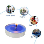 Aesthetics Blue Tea Light Candles – Set of 25 Unscented Wax Candles in Metal Cups