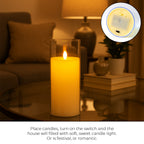 Acrylic Glass LED Pillar Candle - Flameless & Smokeless, Realistic Flickering Light