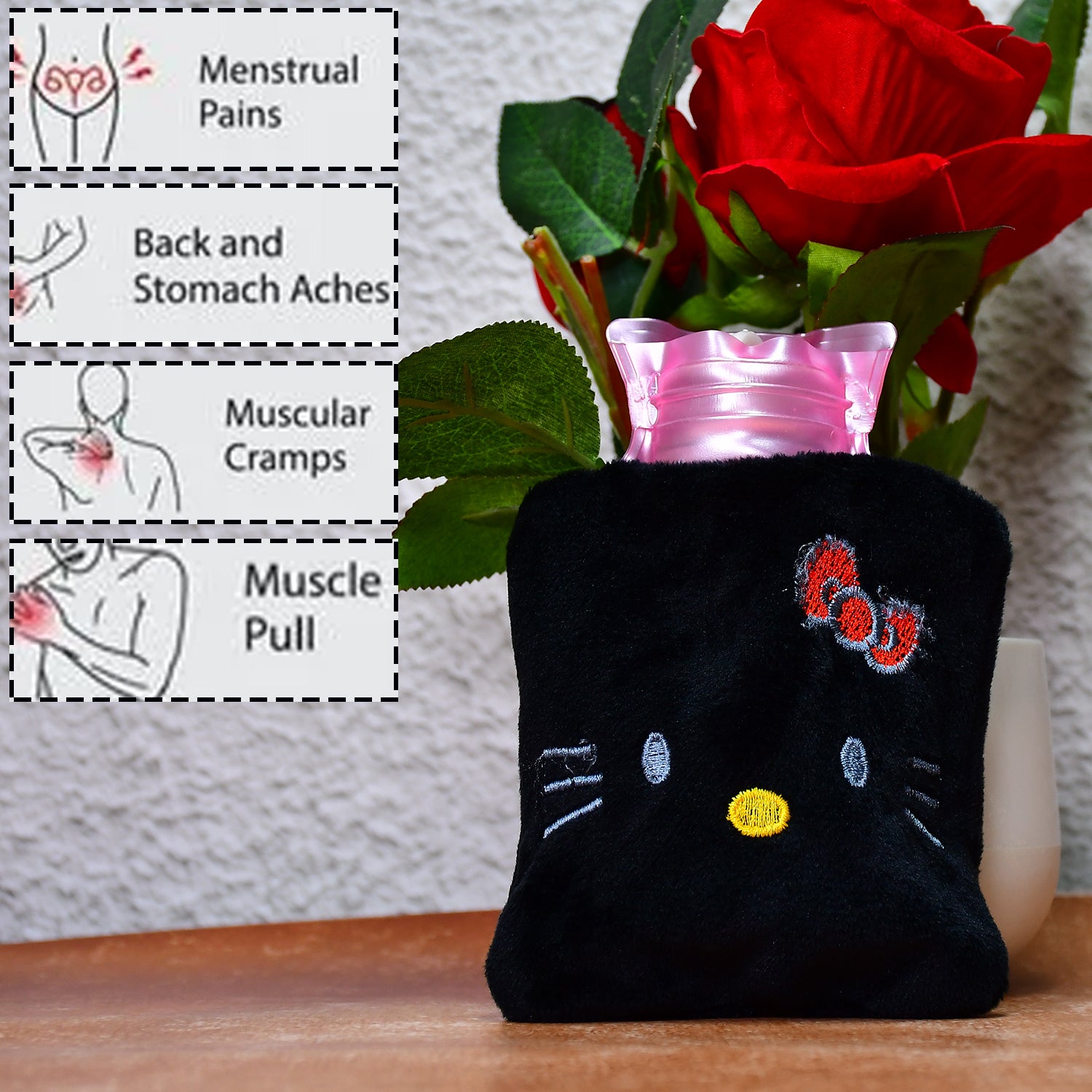 Black Hello Kitty Small Hot Water Bag 1