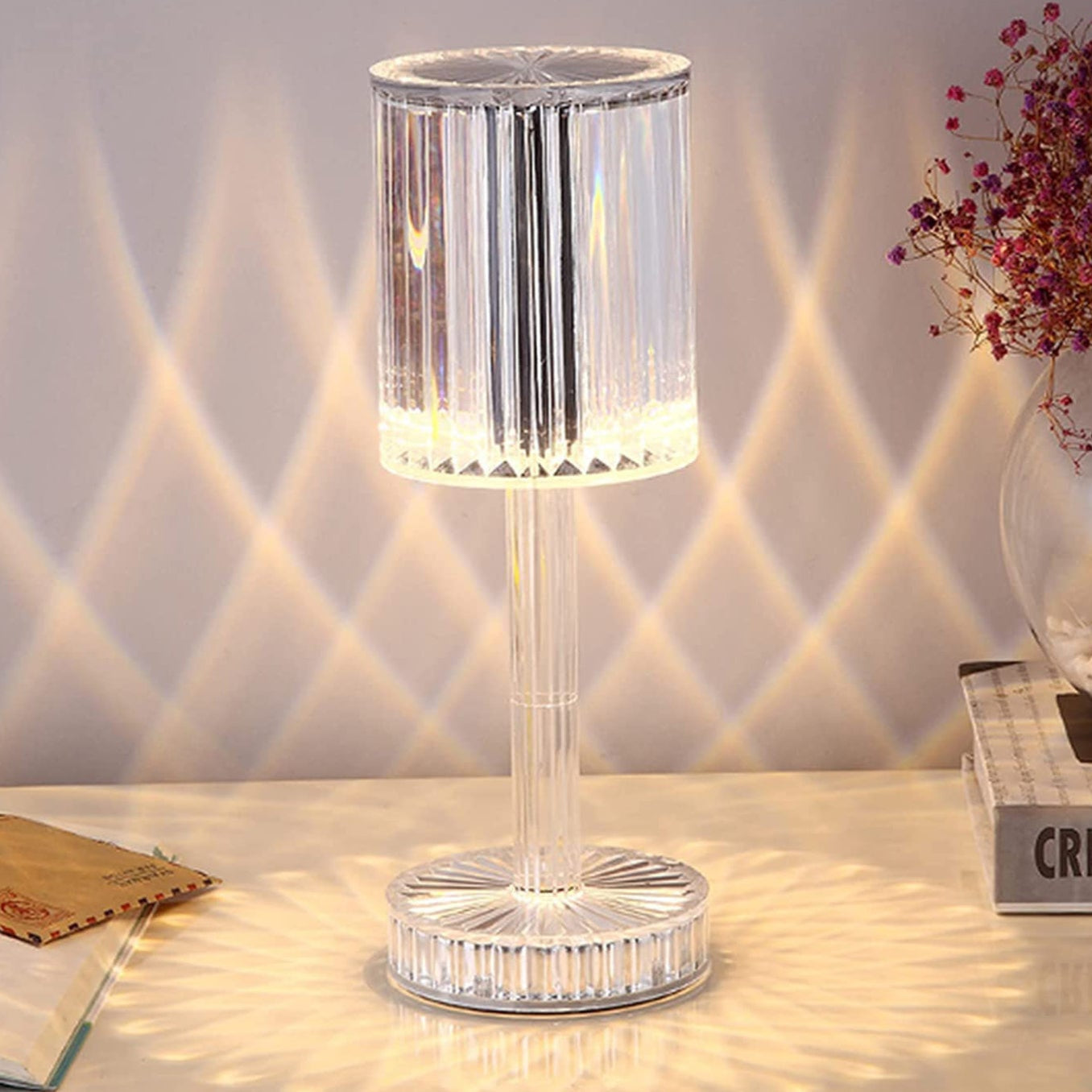 Crystal Table Lamp with Touch Control