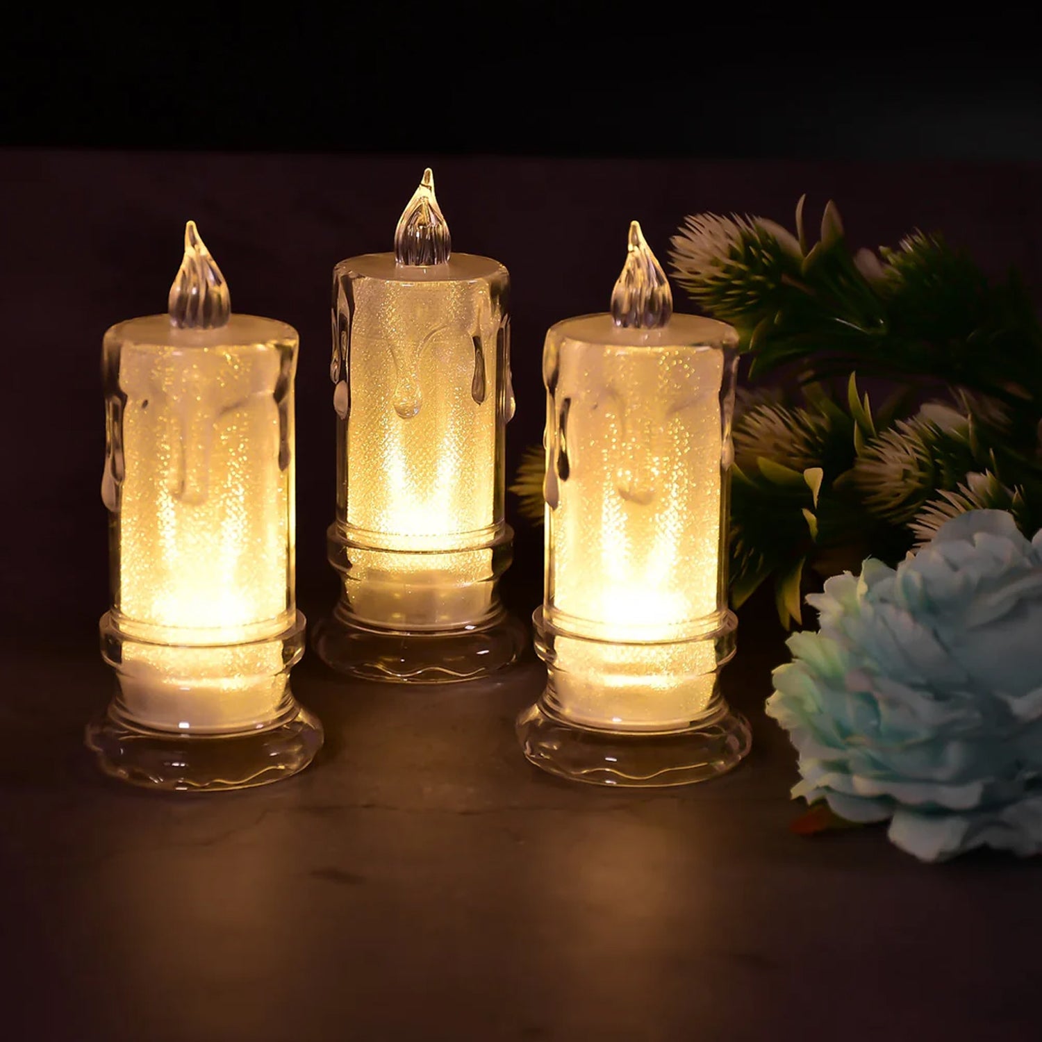 Acrylic LED Tea Light Candles – Flameless & Smokeless Decorative Lights