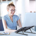 Adjustable Laptop Stand Holder with Built-in Foldable Legs | Portable Ergonomic Laptop Table | High-Quality Fibre, Lightweight & Sturdy for Home & Office Use