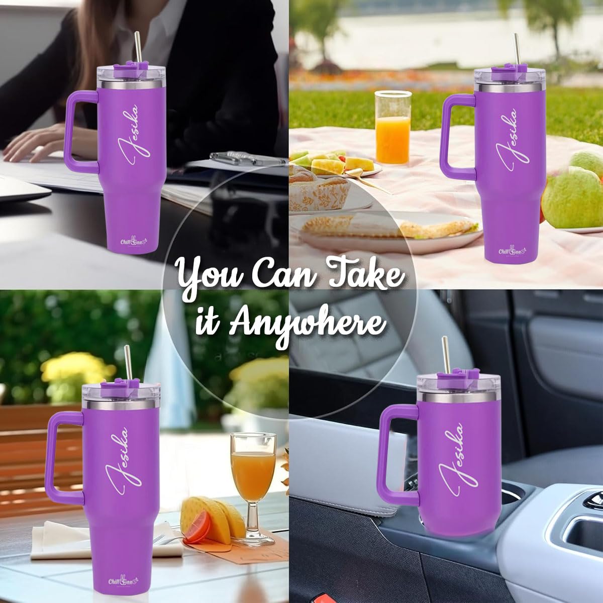 Insulated Stainless Steel Tumbler Purple 4