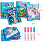 Magic Water Doodle Book with Quick Dry Painting Pen