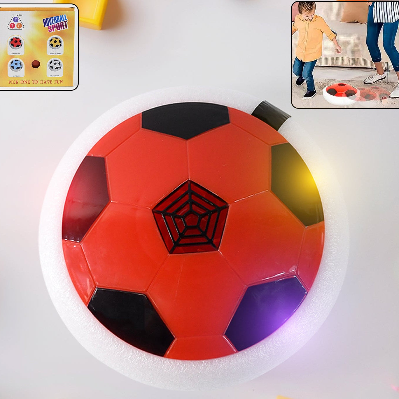 Hover Soccer Ball Toy with Foam Bumper – Indoor Air Power Football for Kids