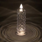 LED Crystal Candle for Home Decoration – White Color, Flickering Flameless Light (Pack of 1)