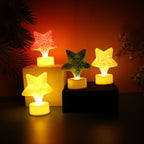 Star Shape Christmas Decorative Led Tealight Candles Pack of 4)