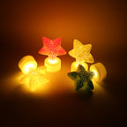 Star Shape Christmas Decorative Led Tealight Candles Pack of 4)