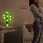 LED Cactus Marquee Light  Wall Mountable & Tabletop Night Lamp 6