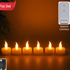 LED Tealight Candles with Remote Control – Pack of 6 Battery Operated Flameless & Smokeless