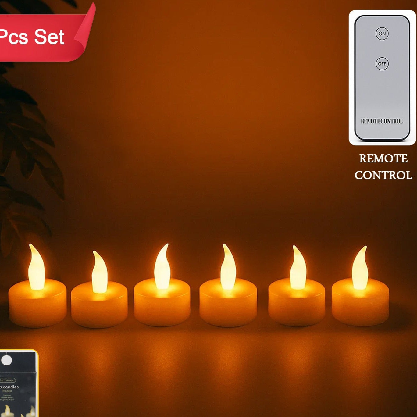 LED Tealight Candles with Remote Control – Pack of 6 Battery Operated Flameless & Smokeless