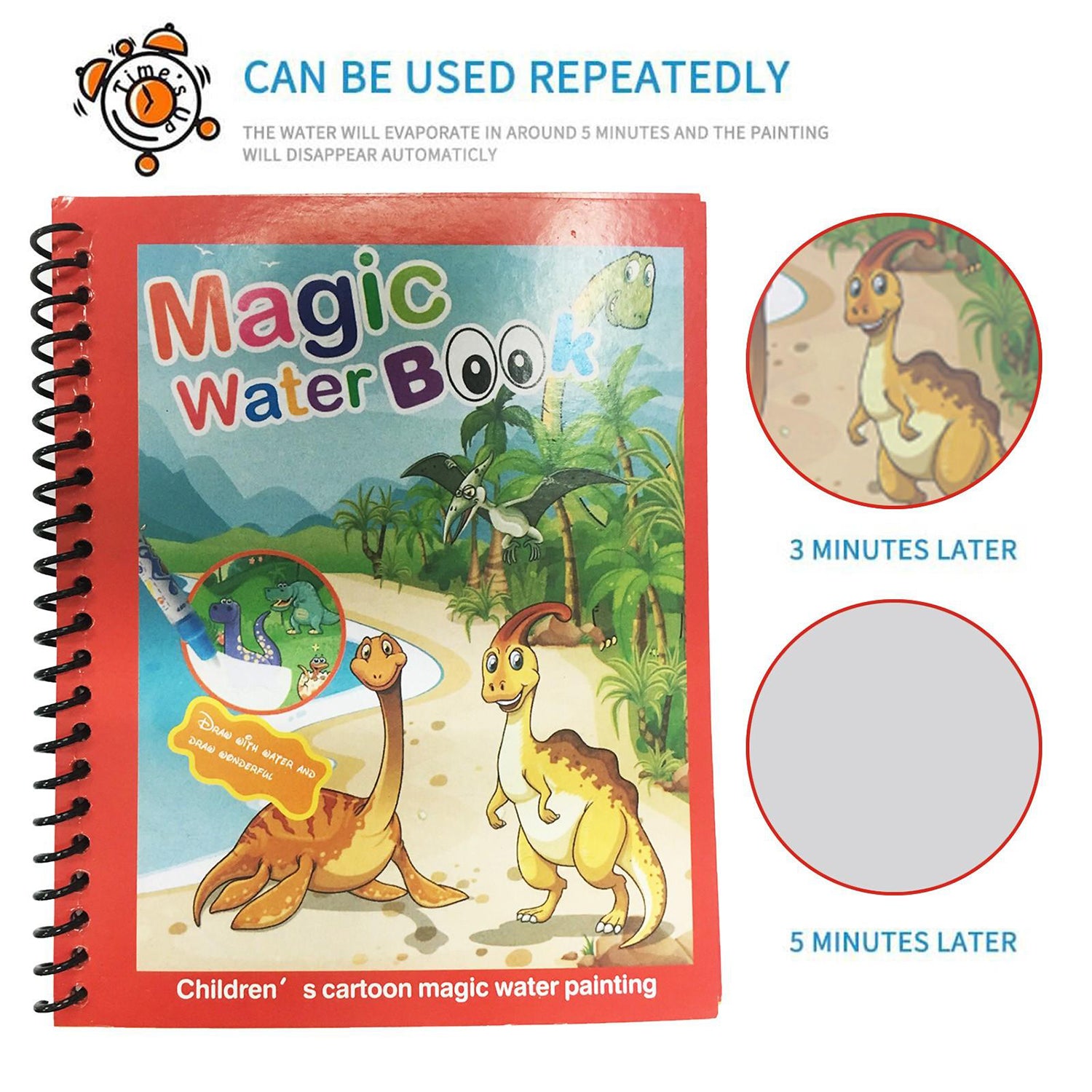 Magic Water Doodle Book with Quick Dry Painting Pen