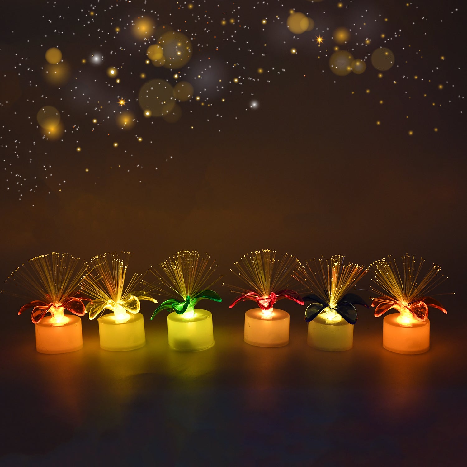 Fiber Optic Light Mini Color Change Led Table Centerpieces  Light Up Candle - Pack Of 12