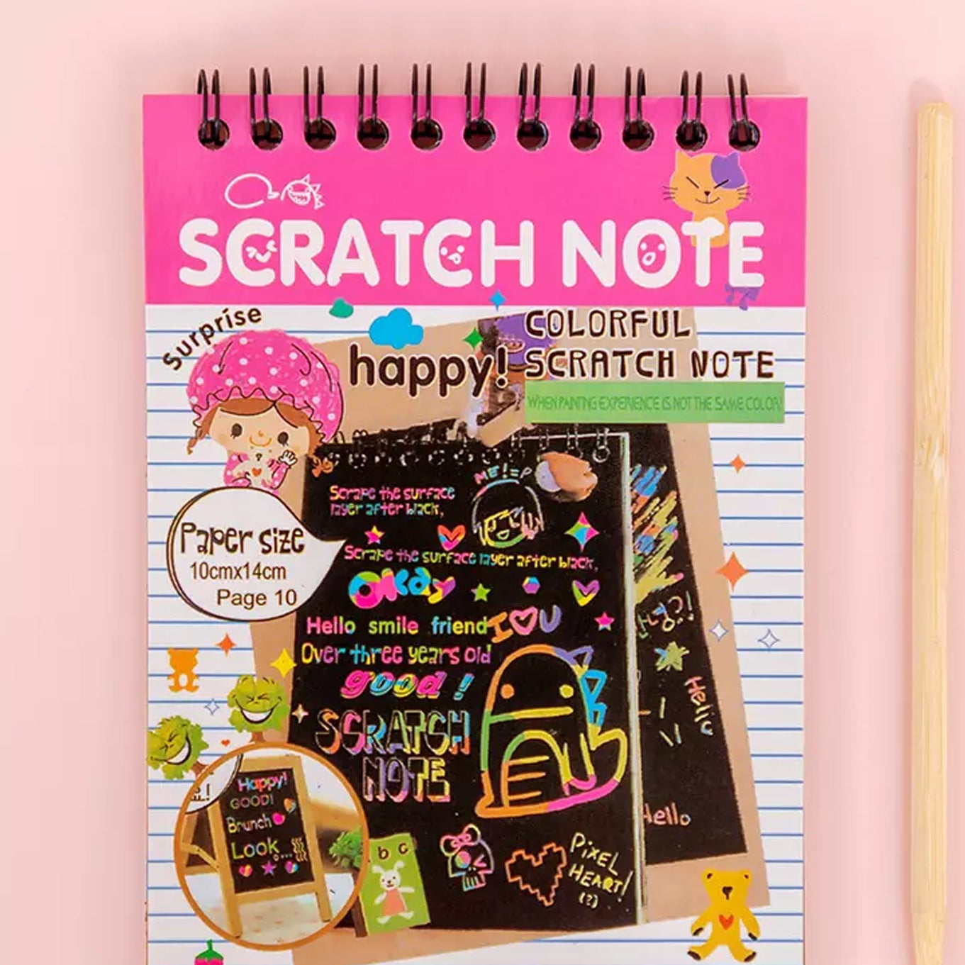 Rainbow Art Scratch Paper Book – 10 vibrant sheets for creative, colorful fun!