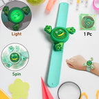 LED Light Spinning Slap Bracelet – Kids’ Cartoon Wristband (1 Pc)