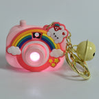 Cute Cartoon Projection Camera Keychain KeyRing for Bags