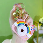 Cute Cartoon Projection Camera Keychain KeyRing for Bags