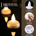 Set of 12 Flameless Floating Candles – Battery Operated Tea Light Tealight Candles