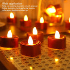 Red Heart Shape LED Tealight Candles Love LED Candles(12Pcs)