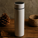 White Smart Vacuum Insulated Water Bottle – 500ml, LED Temperature Display