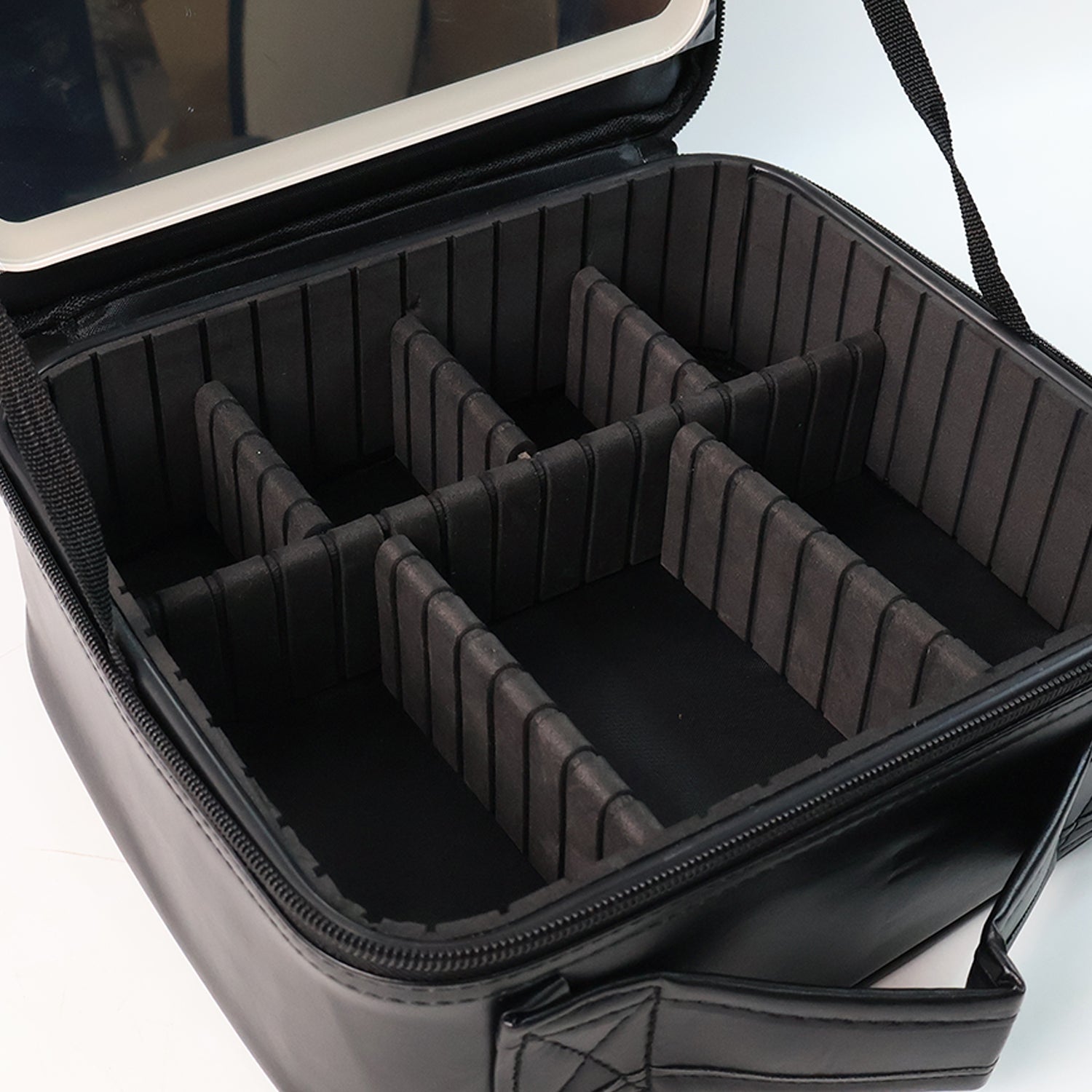 Travel Train Case with Mirror LED Light, 3 Cosmetic Bag Portable Storage