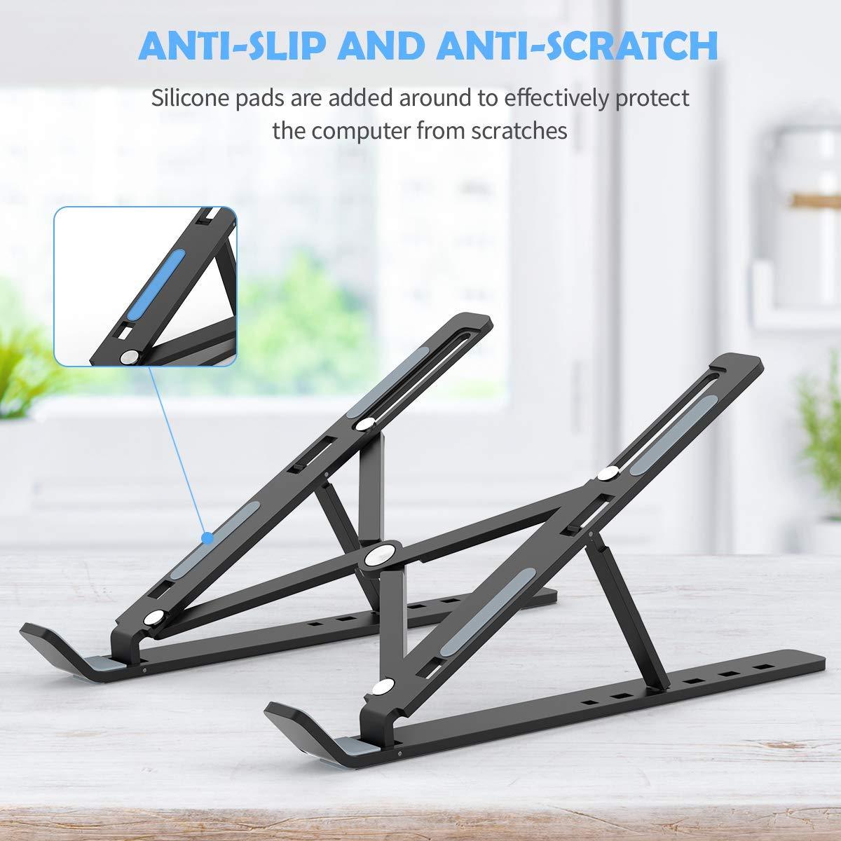 Adjustable Laptop Stand Holder with Built-in Foldable Legs | Portable Ergonomic Laptop Table | High-Quality Fibre, Lightweight & Sturdy for Home & Office Use