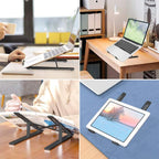 Adjustable Laptop Stand Holder with Built-in Foldable Legs | Portable Ergonomic Laptop Table | High-Quality Fibre, Lightweight & Sturdy for Home & Office Use