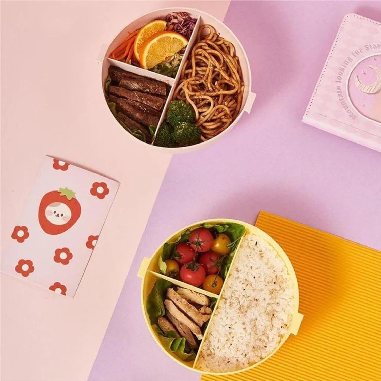 Donut Shaped Double Insulated 3 Compartment Lunch Box | Mohali Store