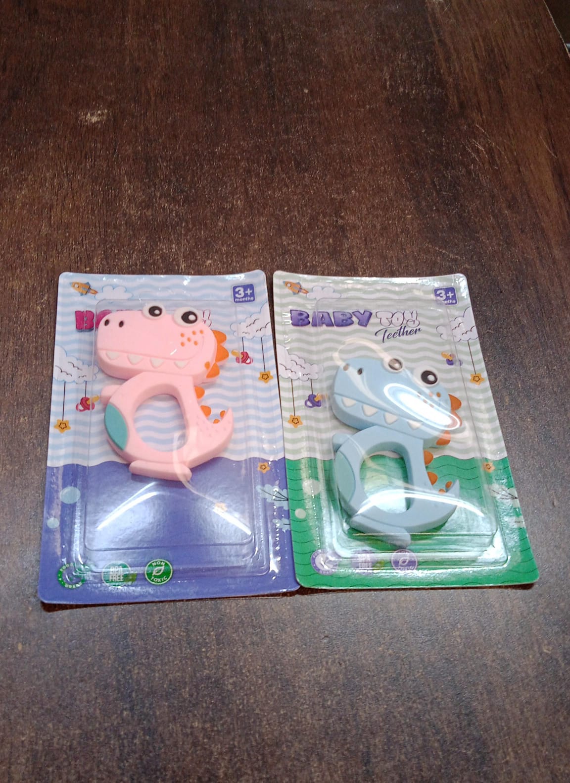 Silicone Dinosaur Teether for Babies – 1 Pc, BPA-Free, Mix Design & Color, Soft & Safe Teething Toy