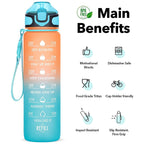Motivational Water Bottle With Straw - BPA Free