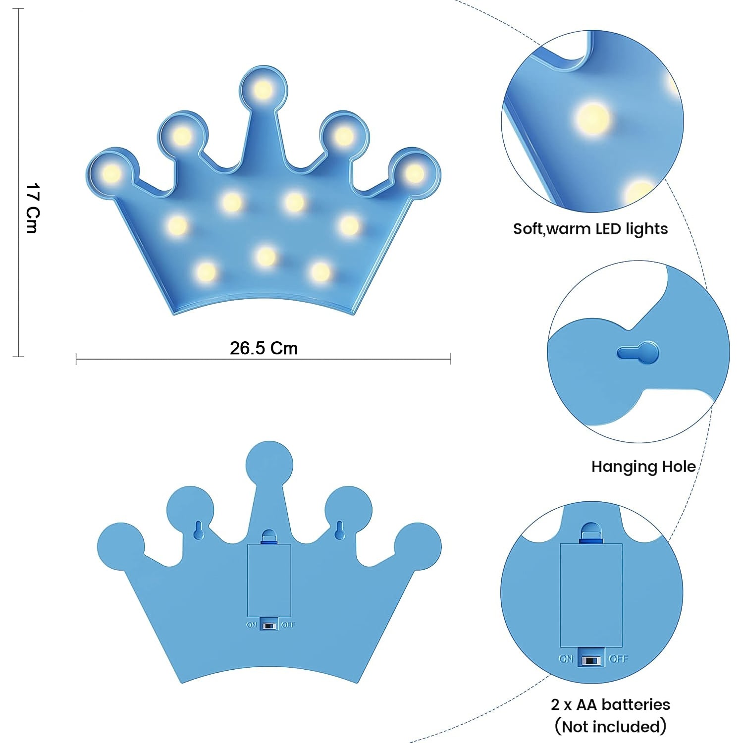 Crown Shaped Led  Wall Hanging or Table top Decorative Lamp