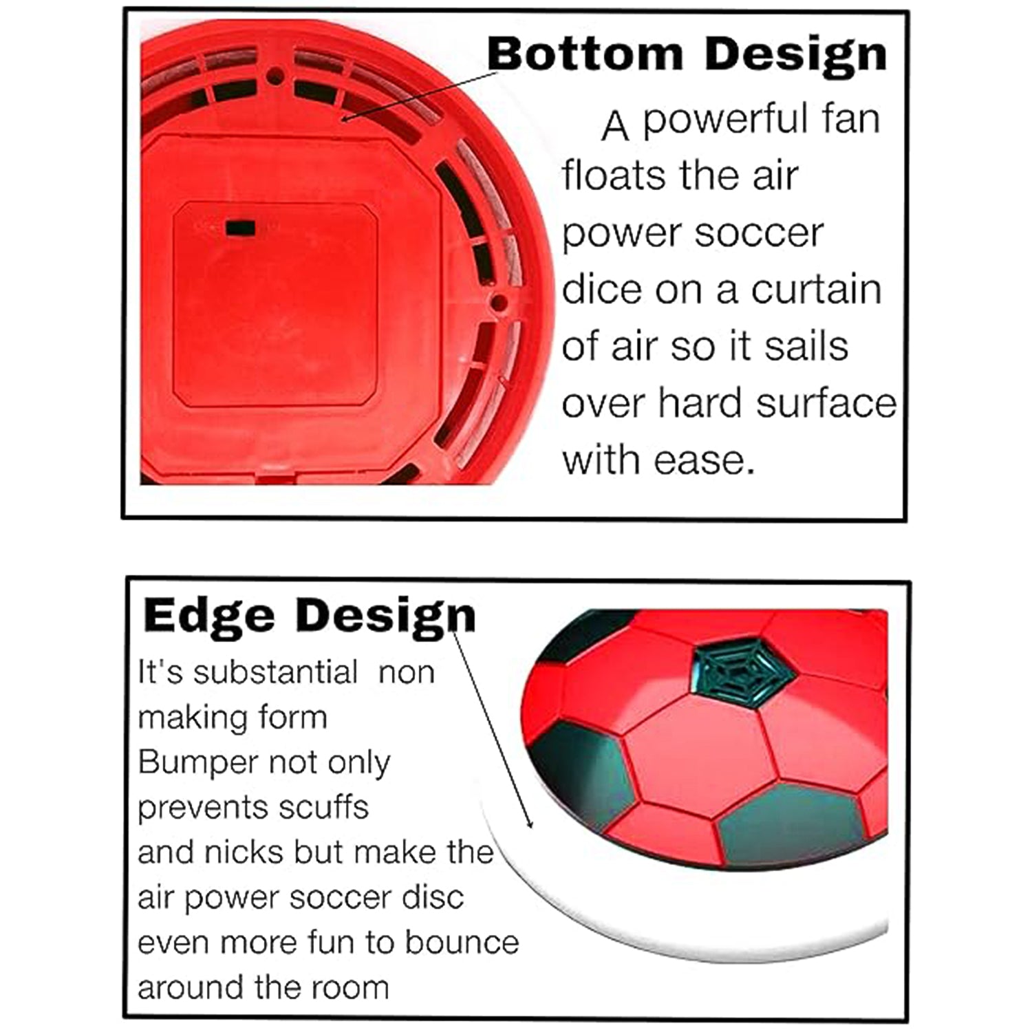 Hover Soccer Ball Toy with Foam Bumper – Indoor Air Power Football for Kids