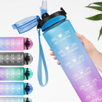 Motivational Water Bottle With Straw - BPA Free