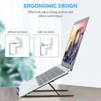 Adjustable Laptop Stand Holder with Built-in Foldable Legs | Portable Ergonomic Laptop Table | High-Quality Fibre, Lightweight & Sturdy for Home & Office Use
