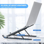 Adjustable Laptop Stand Holder with Built-in Foldable Legs | Portable Ergonomic Laptop Table | High-Quality Fibre, Lightweight & Sturdy for Home & Office Use