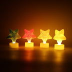 Star Shape Christmas Decorative Led Tealight Candles Pack of 4)