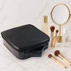 Travel Train Case with Mirror LED Light, 3 Cosmetic Bag Portable Storage